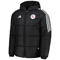 Sweat à capuche et zip intégral raglan adidas Chicago Fire Winter pour homme, noir