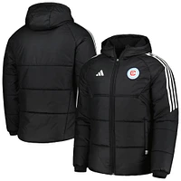 Sweat à capuche et zip intégral raglan adidas Chicago Fire Winter pour homme, noir