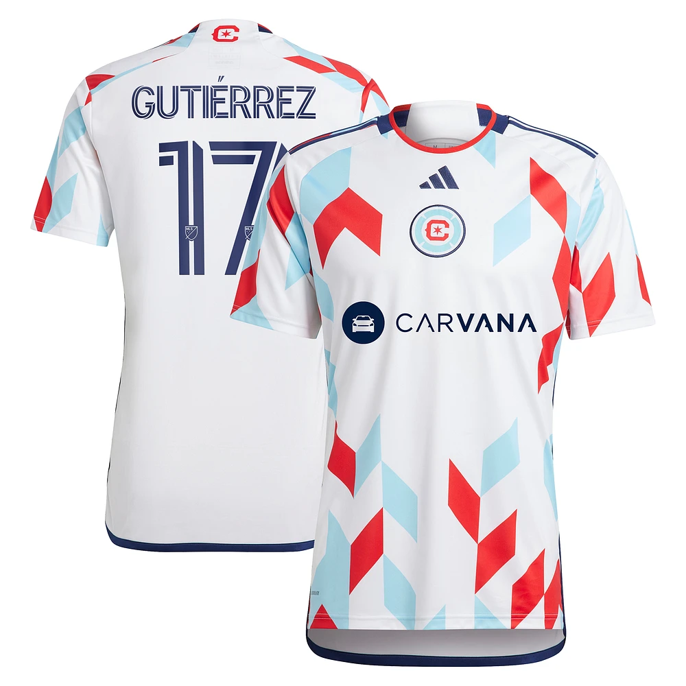 Men's adidas Brian Gutiérrez White Chicago Fire 2024 A Kit For All Replica Player Jersey