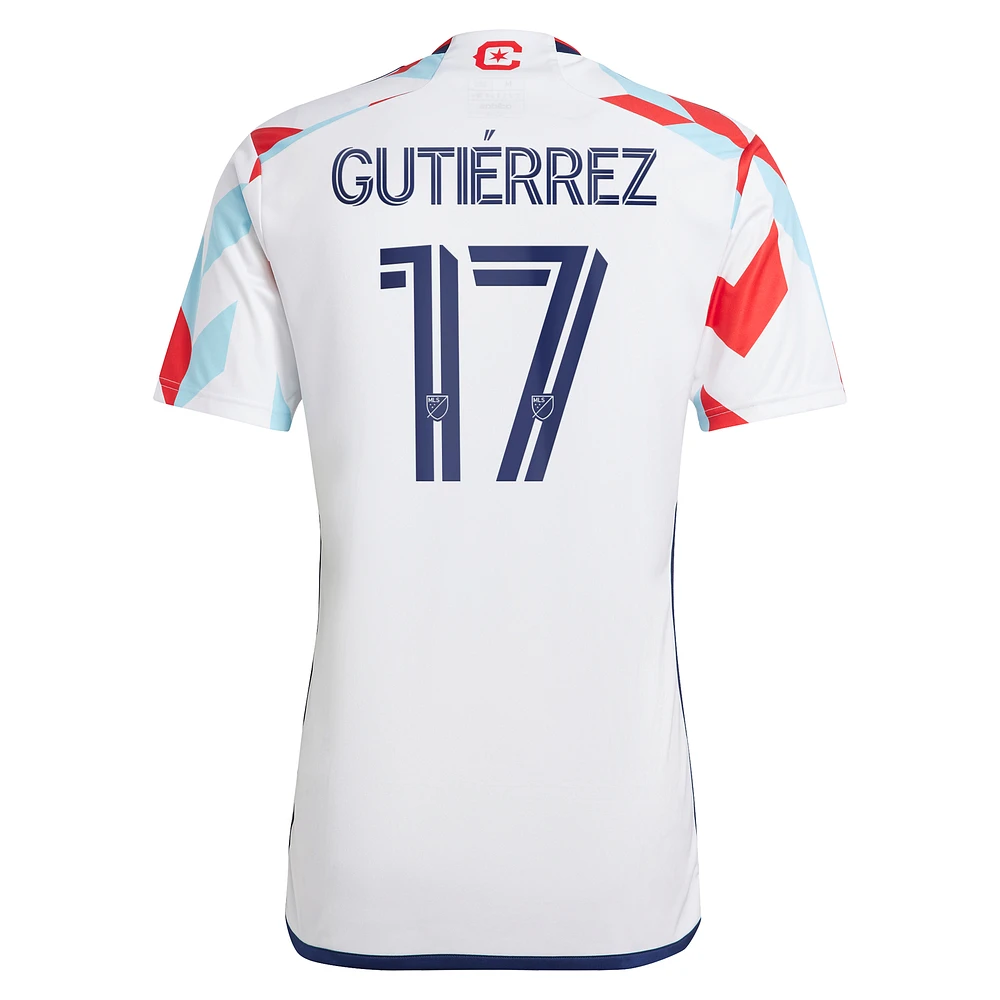 Maillot de joueur adidas Brian Gutiérrez blanc Chicago Fire 2024 A Kit For All Replica pour hommes