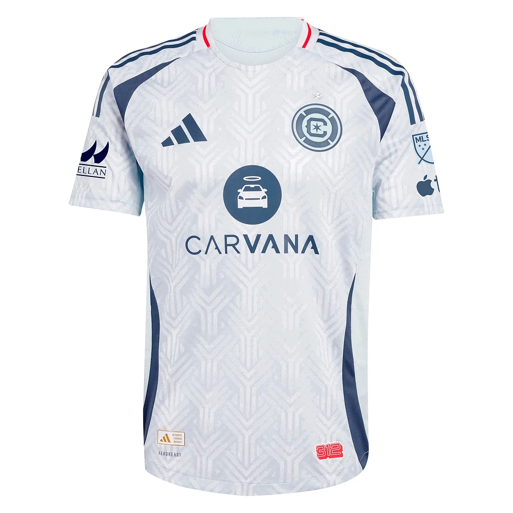 Men's adidas Brian Gutierrez Light Blue Chicago Fire 2025 The Municipal Kit Authentic Player Jersey
