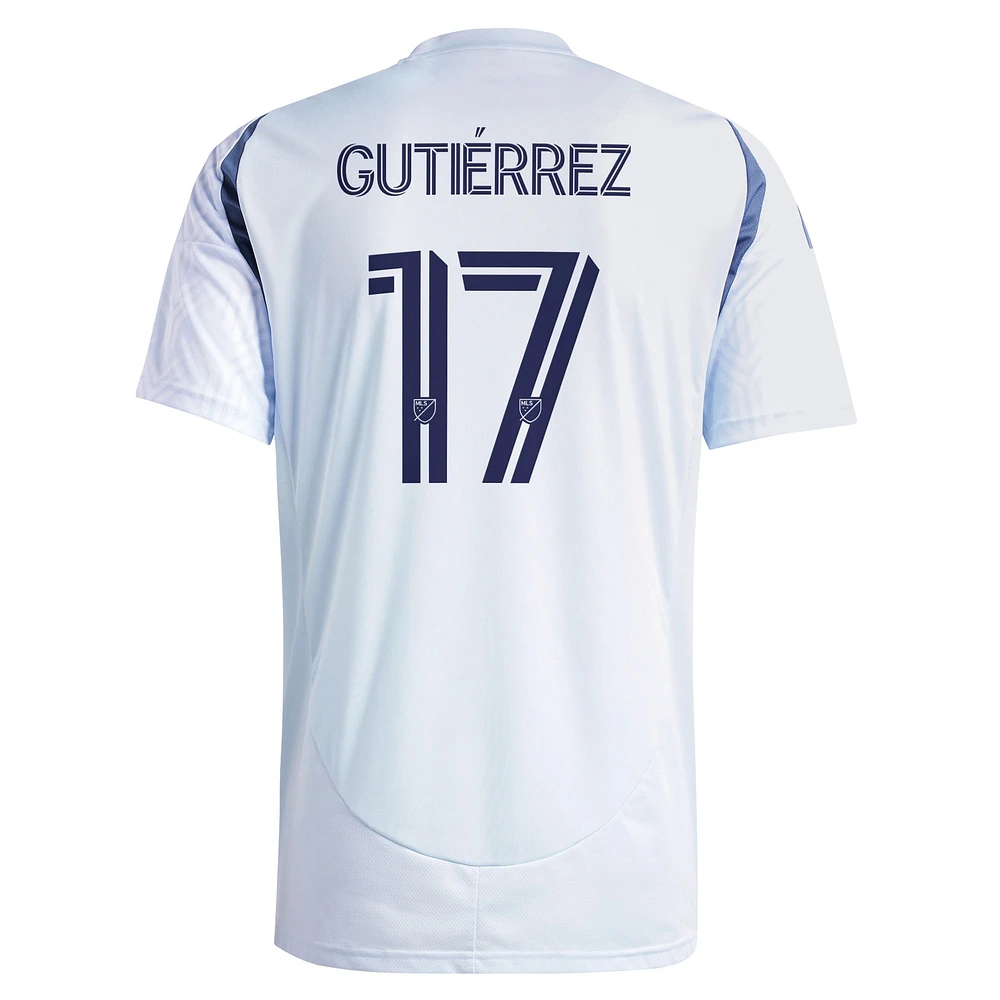 Men's adidas Brian Gutierrez Light Blue Chicago Fire 2025 The Municipal Kit Replica Player Jersey