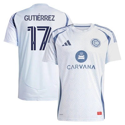 Men's adidas Brian Gutierrez Light Blue Chicago Fire 2025 The Municipal Kit Replica Player Jersey