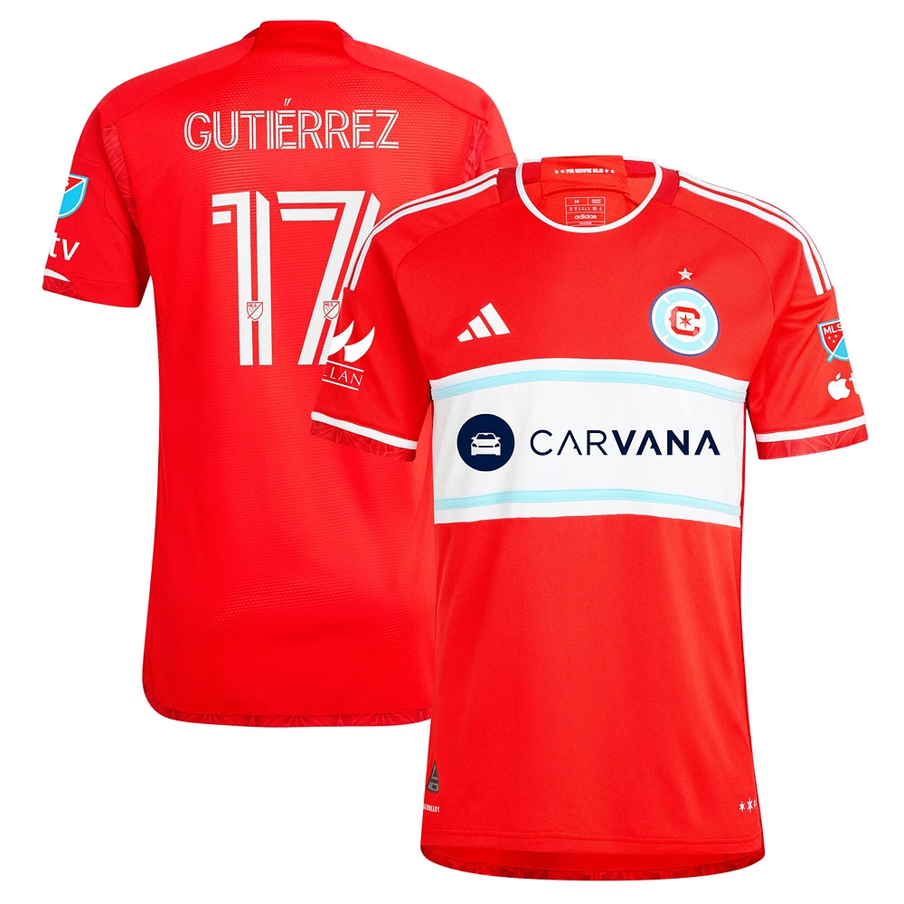 Men's adidas Brian Gutierrez Red Chicago Fire 2024 Return To Authentic Player Jersey