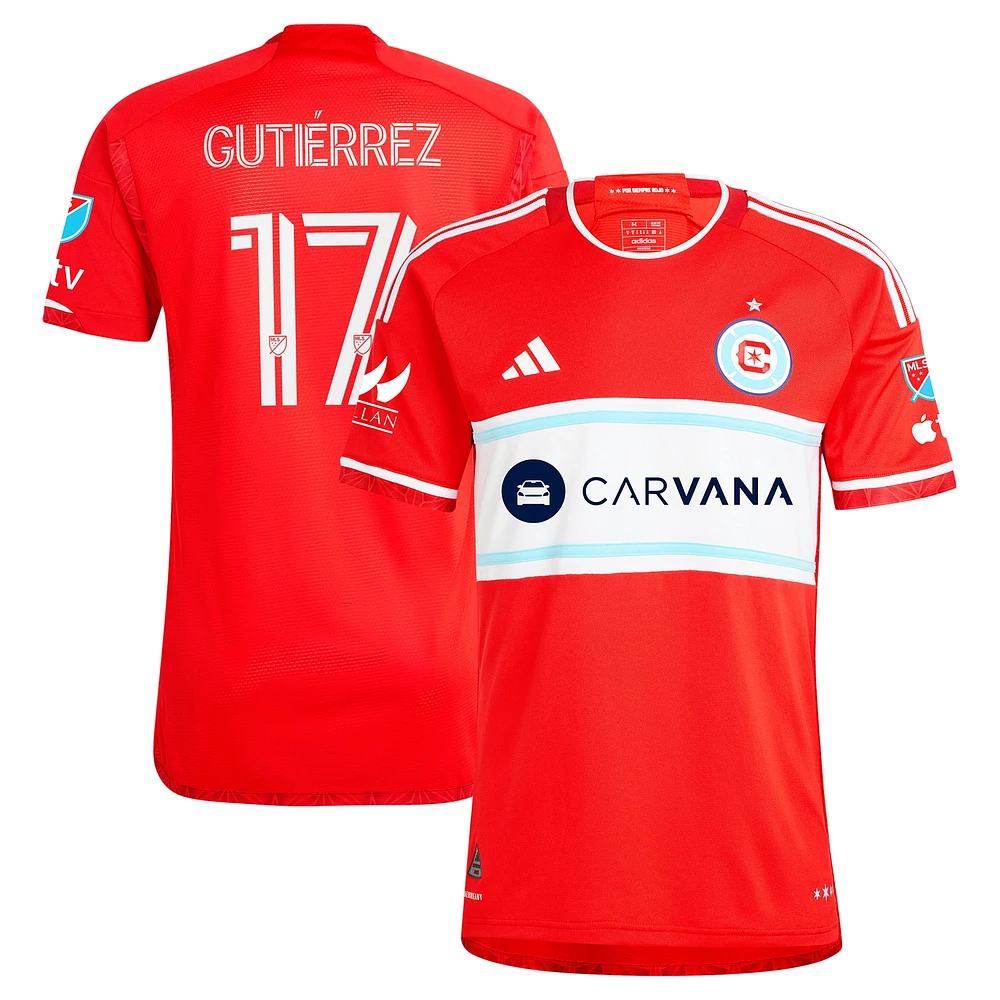 Men's adidas Brian Gutierrez Red Chicago Fire 2024 Return To Authentic Player Jersey