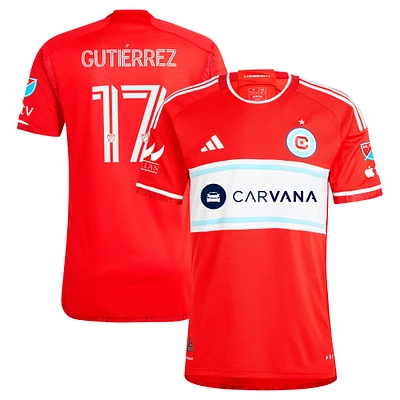 Men's adidas Brian Gutierrez Red Chicago Fire 2024 Return To Authentic Player Jersey
