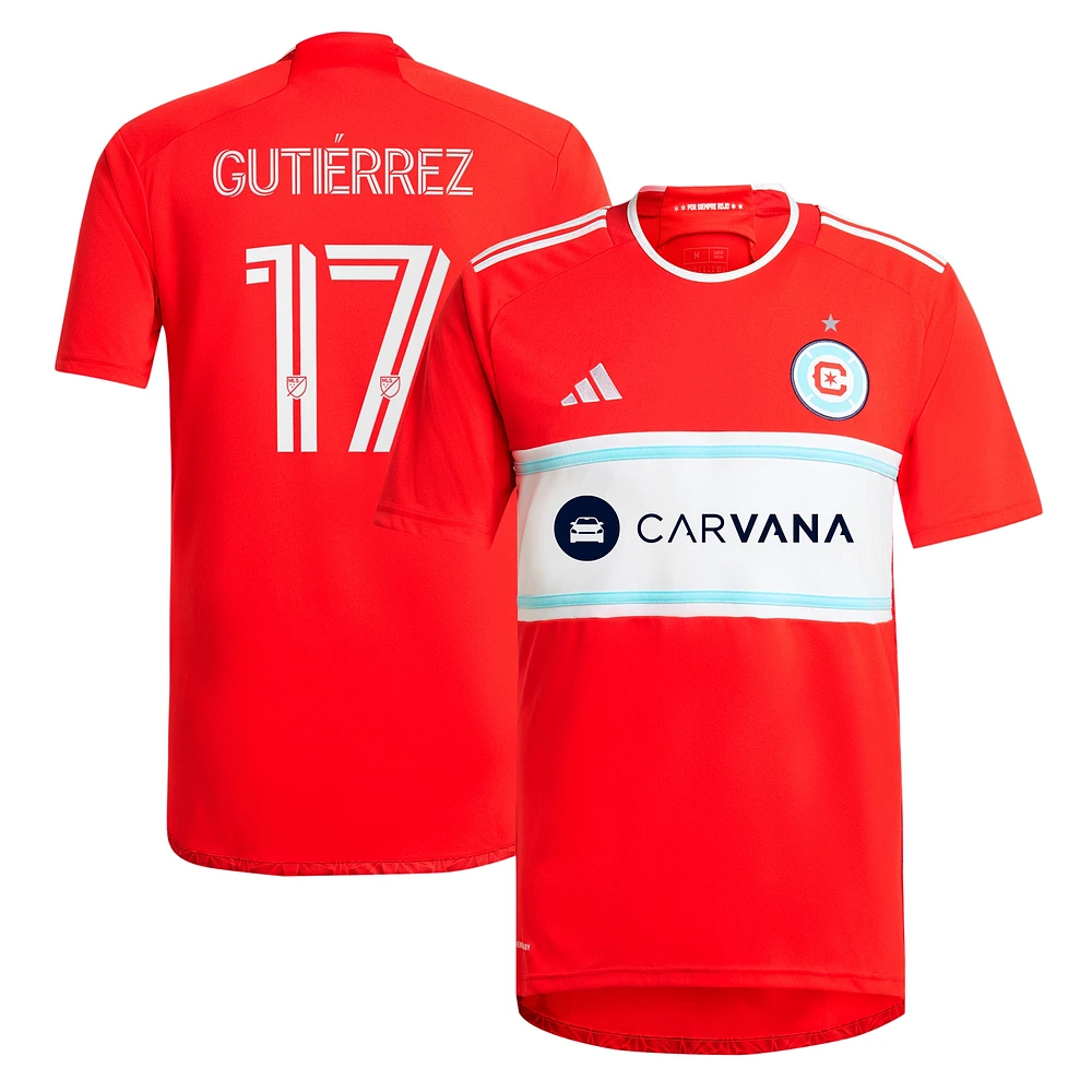 Men's adidas Brian Gutierrez Red Chicago Fire 2024 Return To Replica Player Jersey