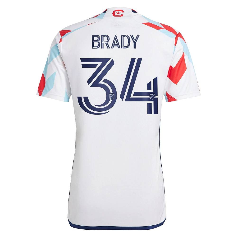 Maillot de joueur adidas Chris Brady blanc Chicago Fire 2024 A Kit For All Replica pour homme