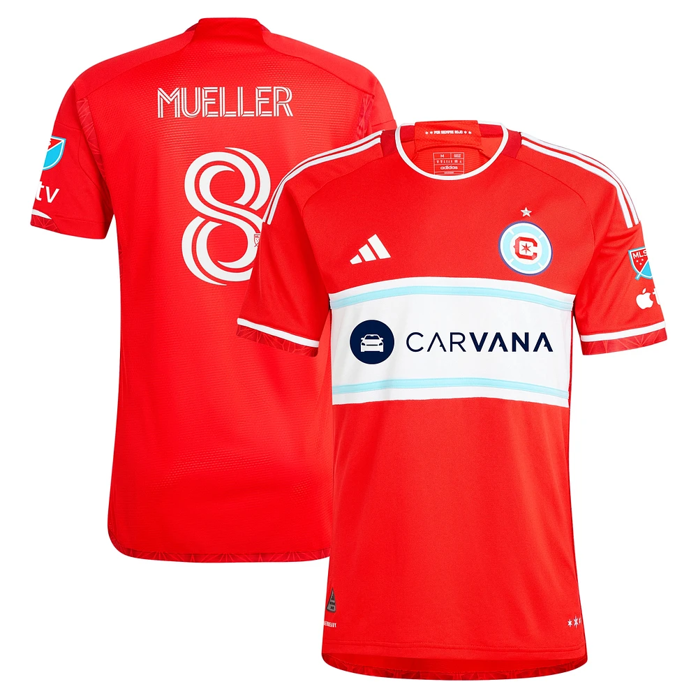 Men's adidas Chris Mueller Red Chicago Fire 2024 Return To Authentic Player Jersey