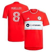 Men's adidas Chris Mueller Red Chicago Fire 2024 Return To Replica Player Jersey