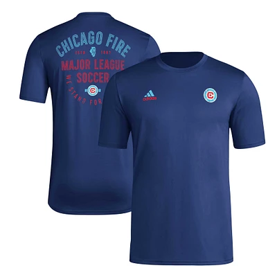 T-shirt adidas Chicago Fire Local Stoic AEROREADY pour hommes, bleu marine