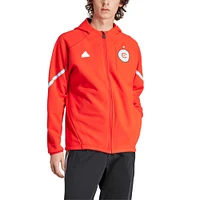 Veste rouge adidas Chicago Fire 2024 Anthem Travel à manches raglan et fermeture éclair pour homme