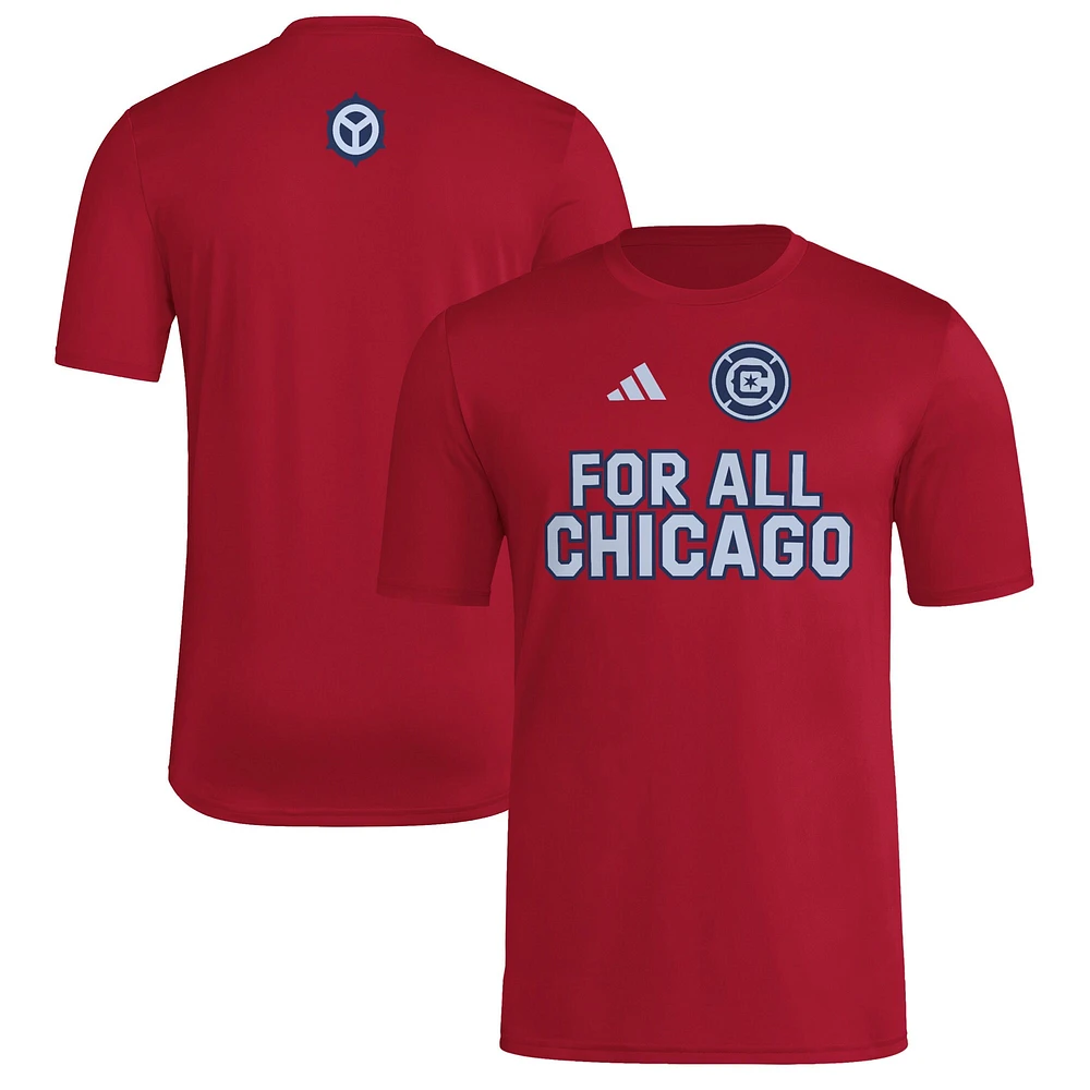 Men's adidas  Red Chicago Fire 2025 Jersey Hook AEROREADY T-Shirt