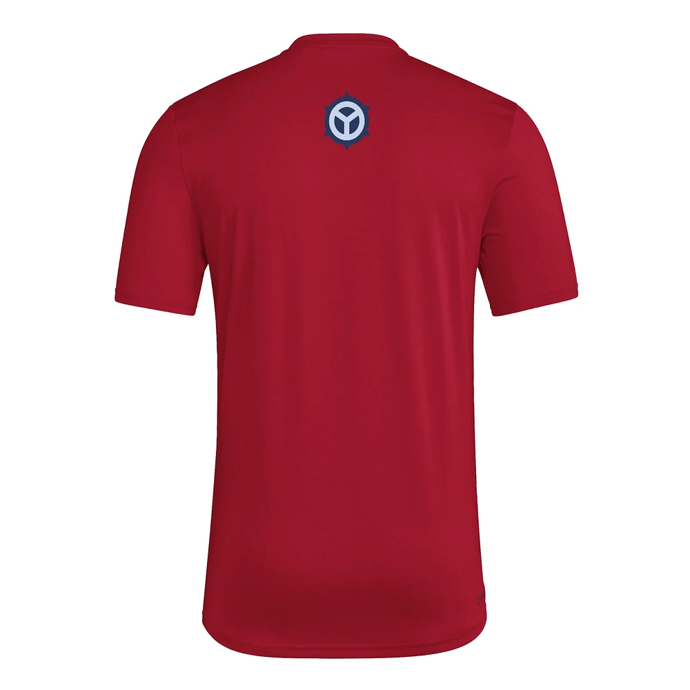 Men's adidas  Red Chicago Fire 2025 Jersey Hook AEROREADY T-Shirt