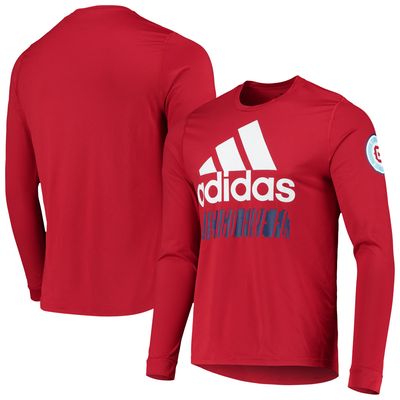 Men's adidas Red Chicago Fire Vintage Performance Long Sleeve T-Shirt