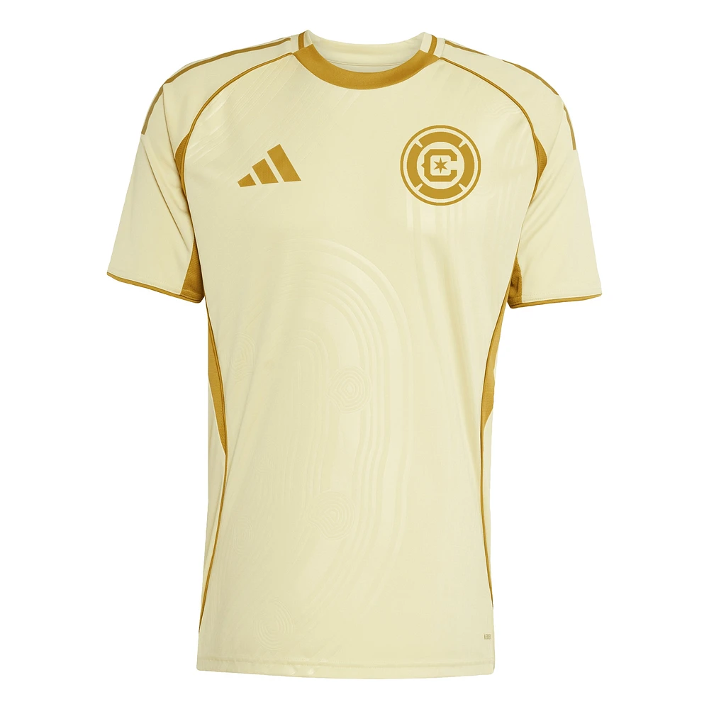 Men's adidas Tan Chicago Fire 2025 One Planet Pre-Match Top