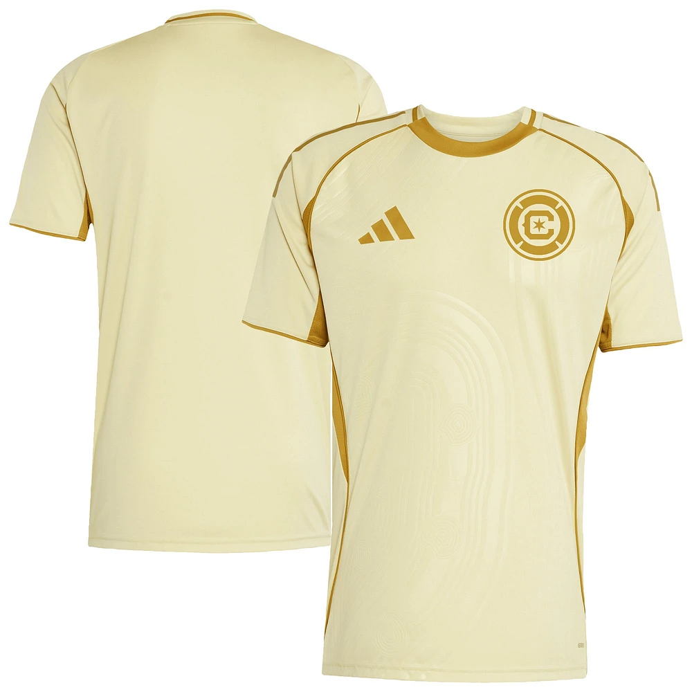 Men's adidas Tan Chicago Fire 2025 One Planet Pre-Match Top