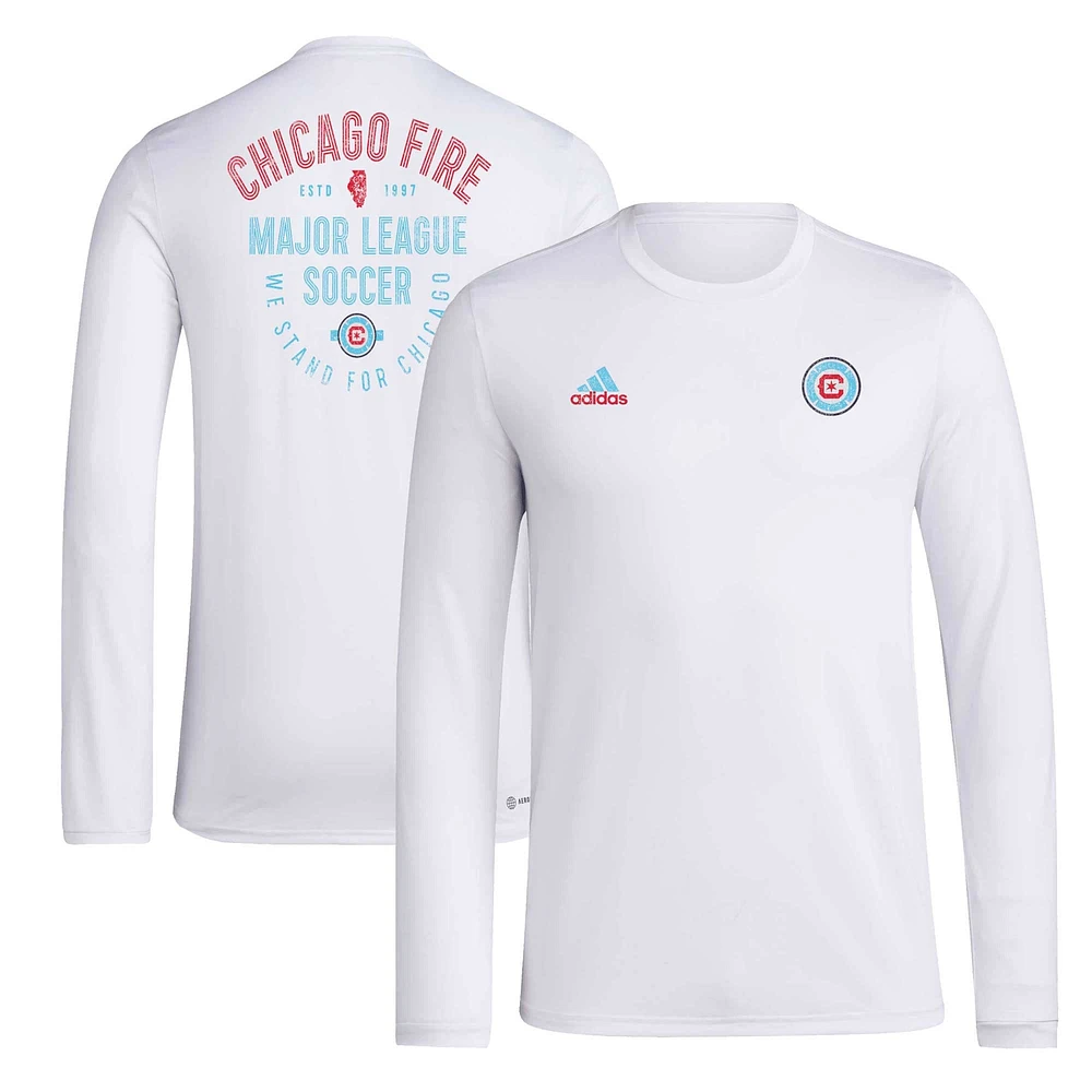 T-shirt à manches longues adidas Chicago Fire Local Stoic AEROREADY pour hommes