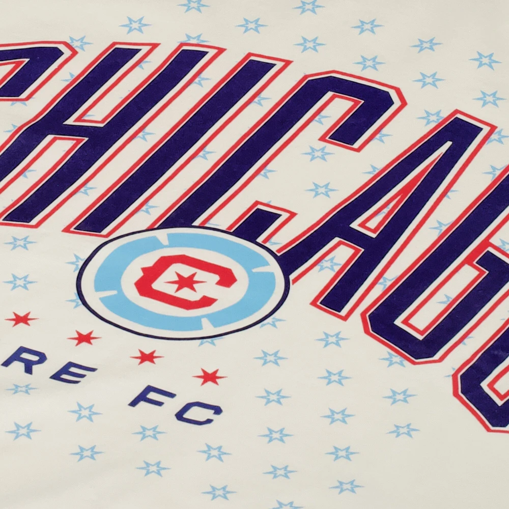 T-shirt décontracté épais crème Chicago Fire des années 90 pour hommes