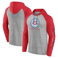 Men's Fanatics Steel Chicago Fire Deflection Raglan Pullover Hoodie