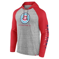 Men's Fanatics Steel Chicago Fire Deflection Raglan Pullover Hoodie