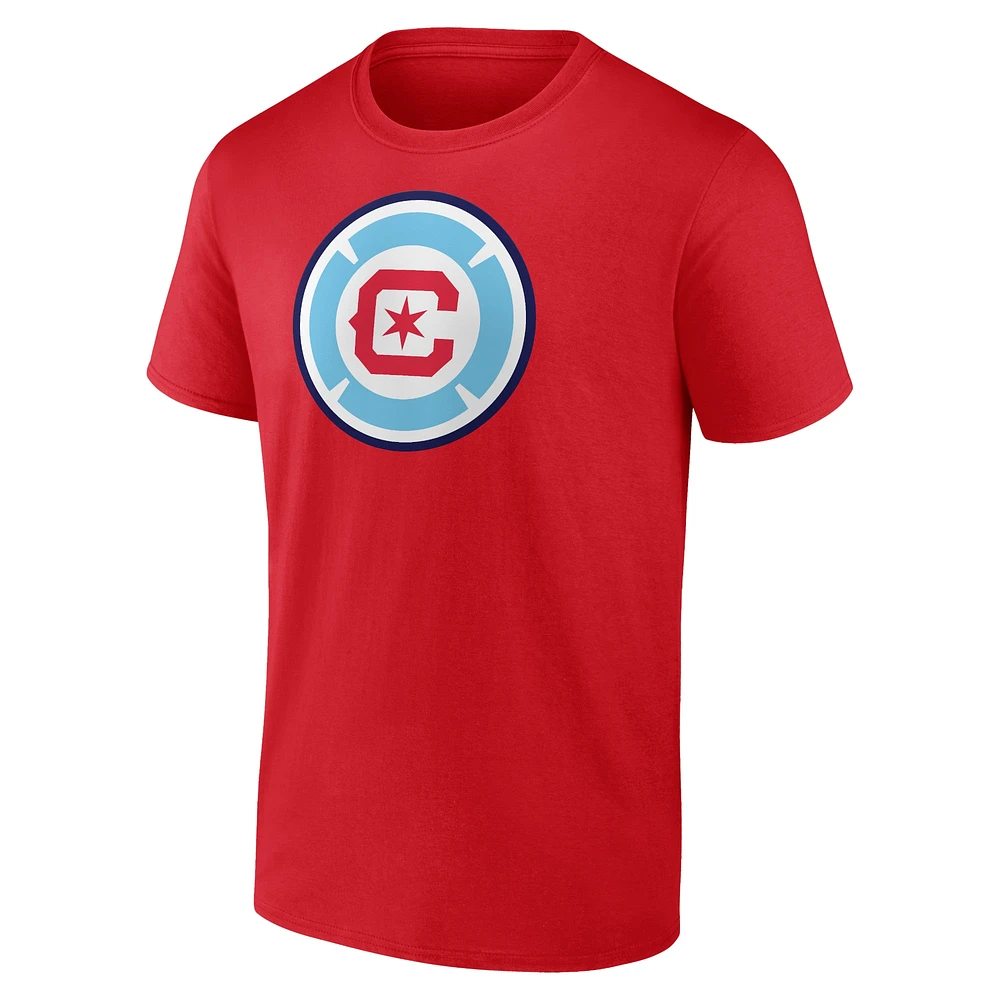 T-shirt avec nom et numéro Xherdan Shaqiri de marque Fanatics pour homme rouge Chicago Fire Authentic Stack