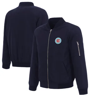 Chicago Fire JH Design Nylon Full-Zip Bomber Jacket - Navy