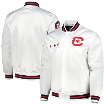 Chicago Fire Mitchell & Ness City Full-Snap Satin Jacket - White