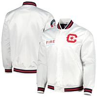 Veste en satin Chicago Fire City Mitchell & Ness pour homme, blanche