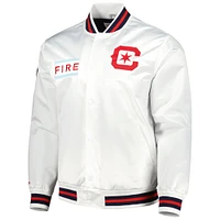 Veste en satin Chicago Fire City Mitchell & Ness pour homme, blanche