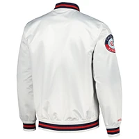 Veste en satin Chicago Fire City Mitchell & Ness pour homme, blanche