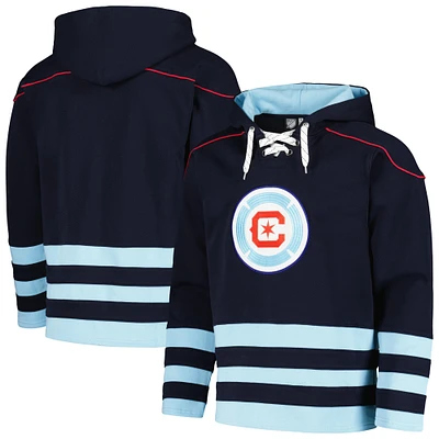 Men's Navy Chicago Fire Hockey Pullover Hoodie