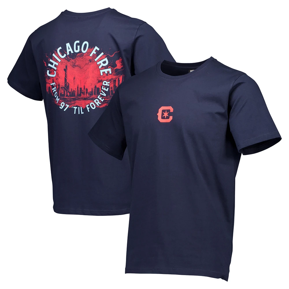 T-shirt décontracté bleu marine Chicago Fire Street Heavy pour hommes