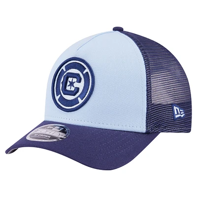 Casquette camionneur ajustable 9FORTY M-Crown A-Frame bleu clair Chicago Fire pour homme New Era