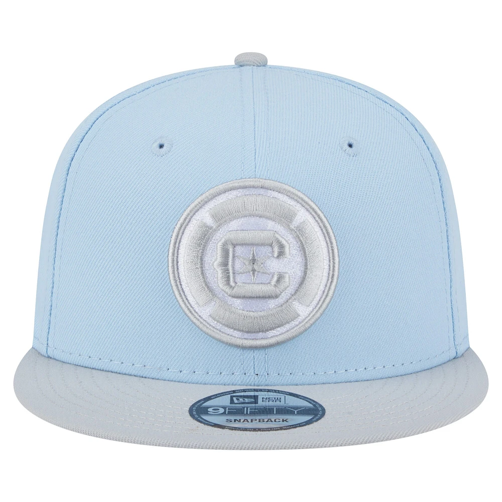Casquette Snapback bicolore 9FIFTY Chicago Fire bleu clair New Era pour homme