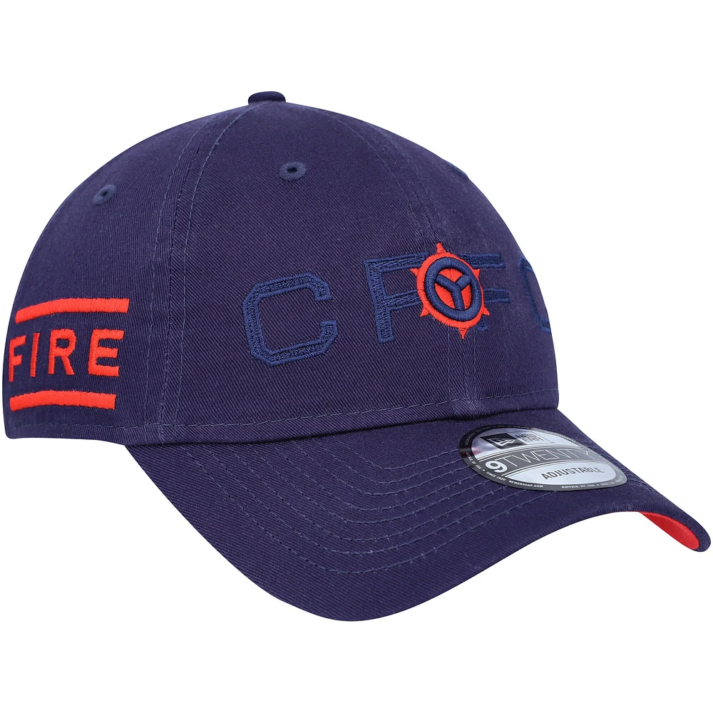 Casquette réglable New Era Chicago Fire Kick Off 9TWENTY bleu marine pour homme