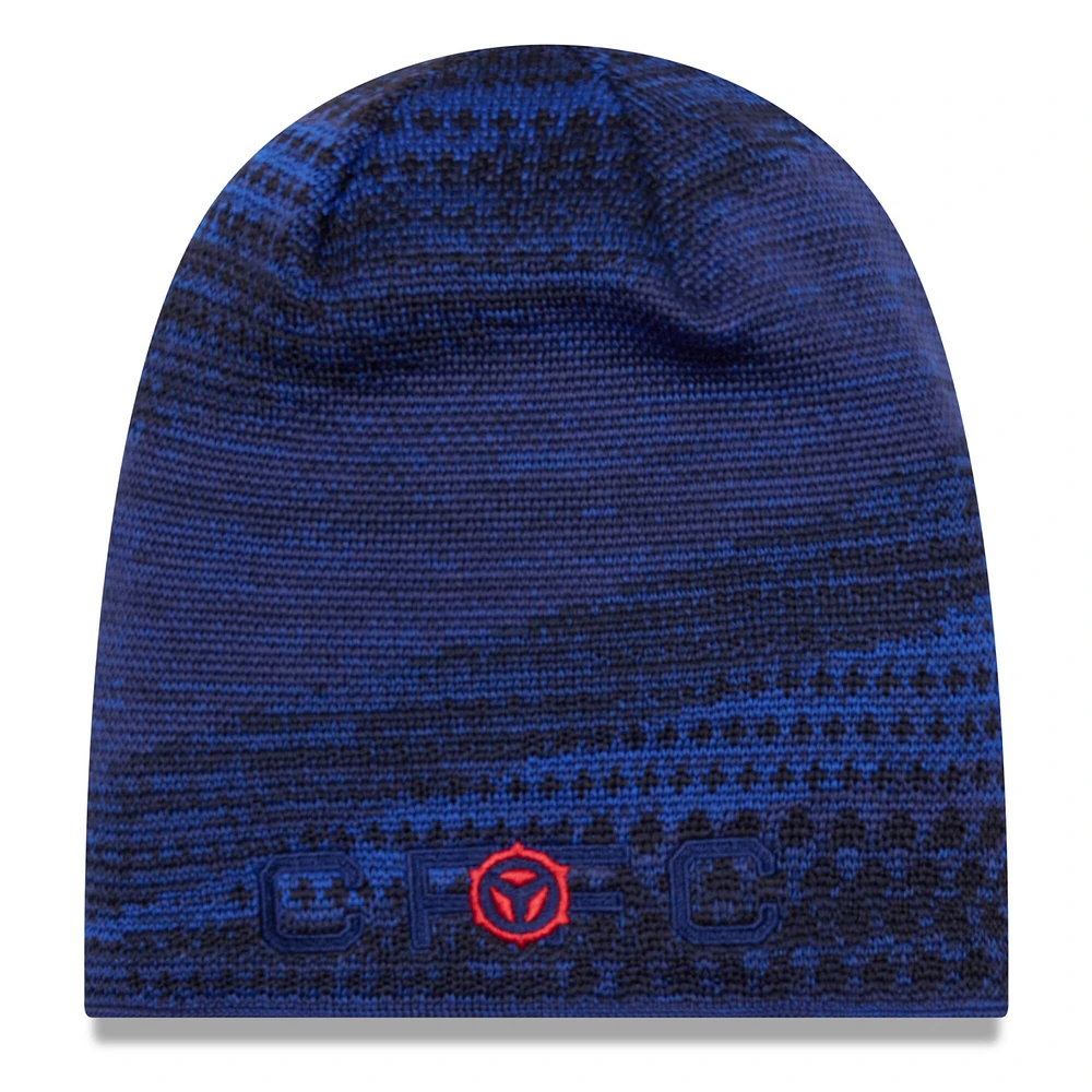 Bonnet en maille Chicago Fire Kick Off New Era pour homme bleu marine