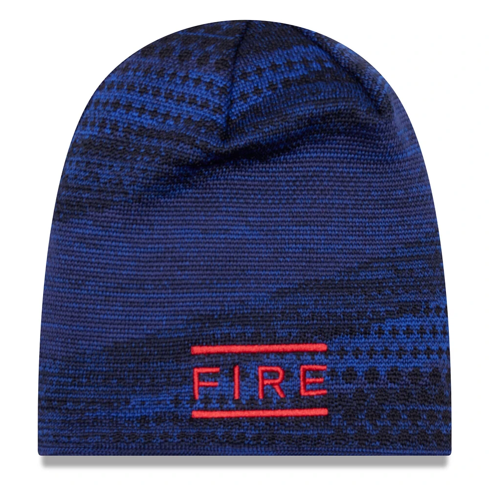 Bonnet en maille Chicago Fire Kick Off New Era pour homme bleu marine