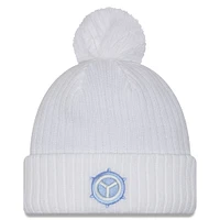 Men's New Era  White Chicago Fire 2025 Jersey Hook Cuffed Knit Hat with Pom