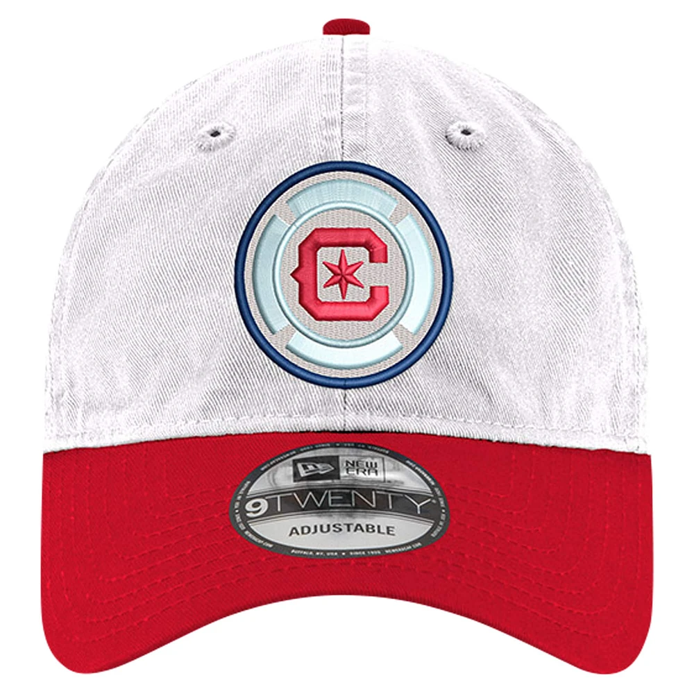 Men's New Era  White Chicago Fire Jersey Hook 9TWENTY Adjustable Hat