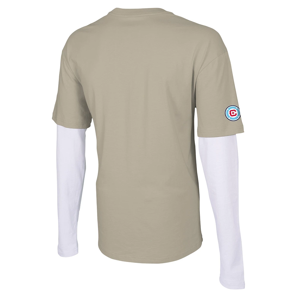 Men's Stadium Essentials Tan Chicago Fire Status Long Sleeve T-Shirt