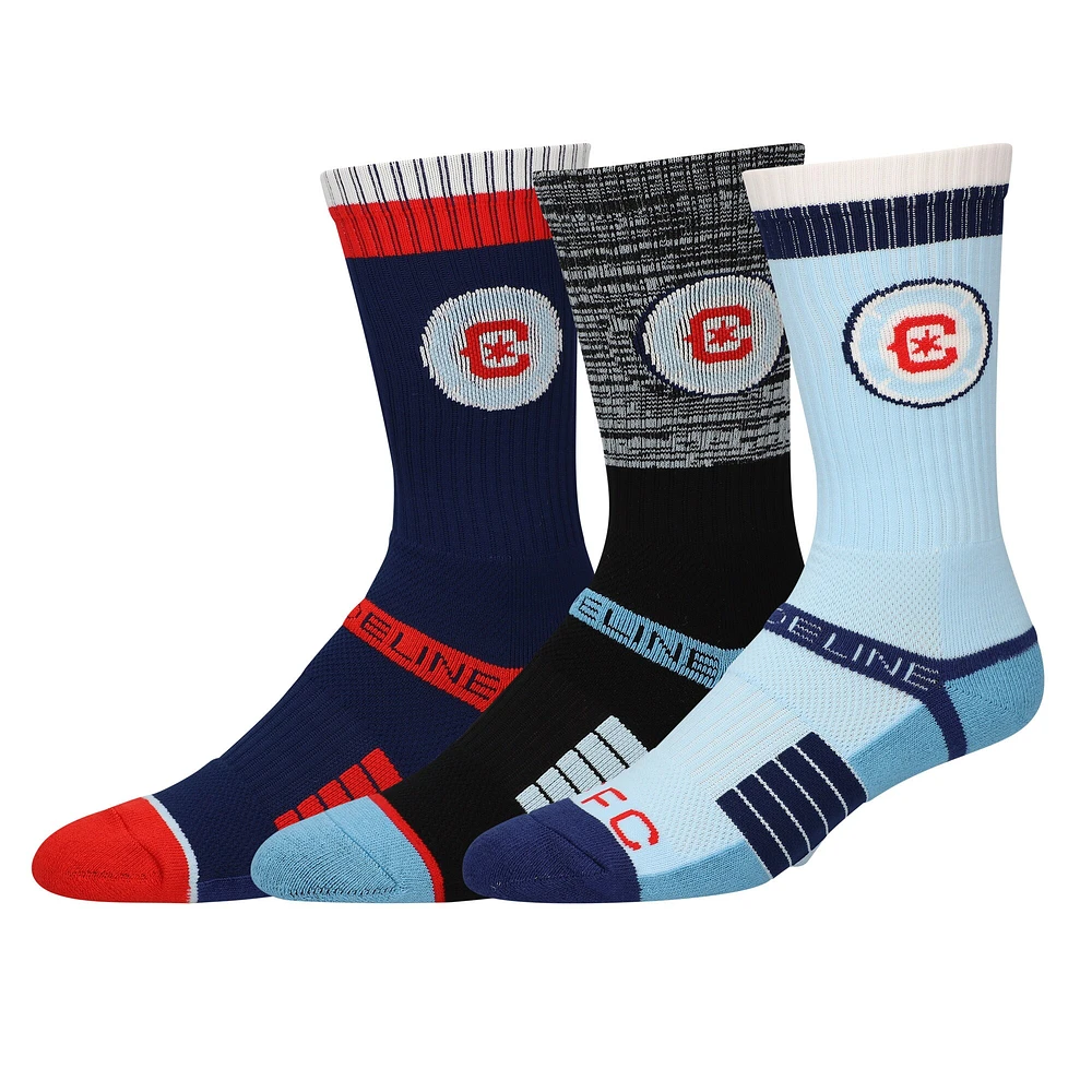 Men's Strideline Chicago Fire Premium 3-Pack Knit Crew Socks Set