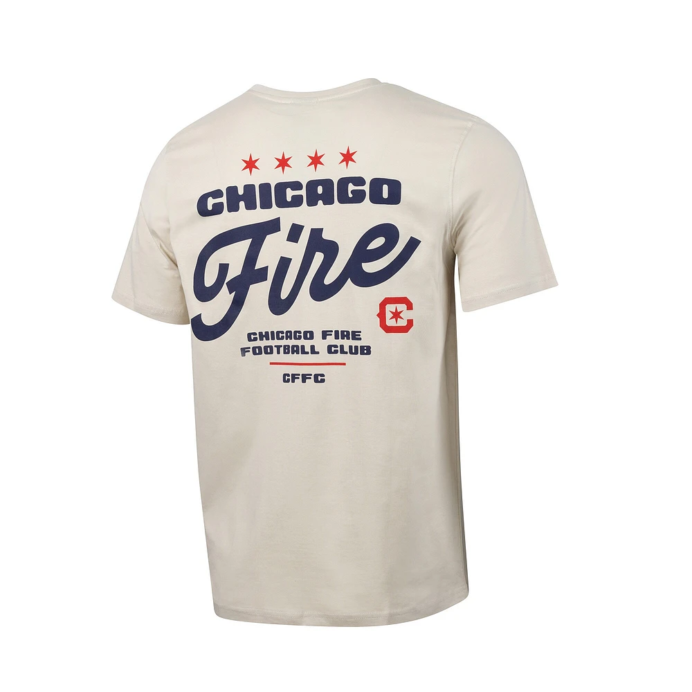 Men's  Tan Chicago Fire Team Script Relaxed T-Shirt