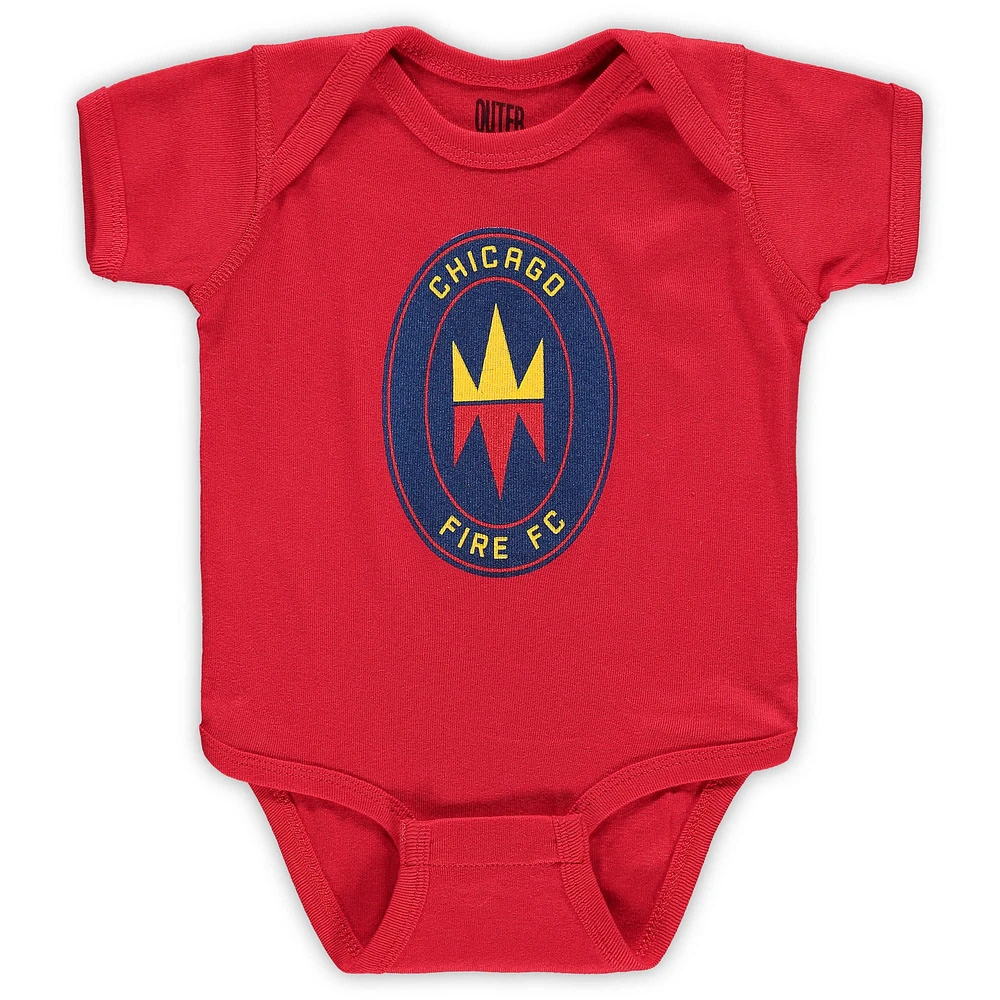 Newborn Red Chicago Fire Primary Logo Bodysuit