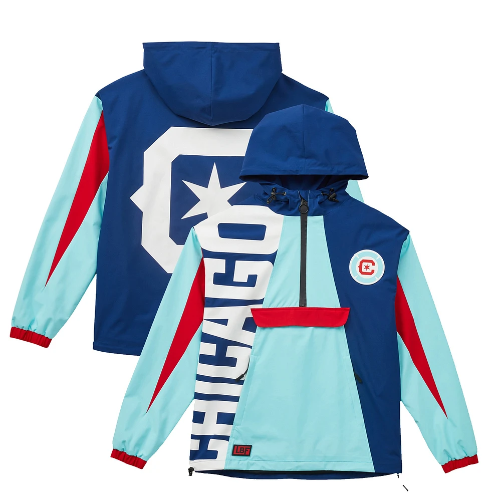 Veste anorak à demi-zip unisexe Live Breathe Futbol bleu clair Chicago Fire Tekker