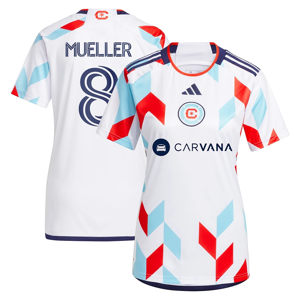 Maillot de joueur adidas Chris Mueller blanc Chicago Fire 2024 A Kit For All Replica pour femme