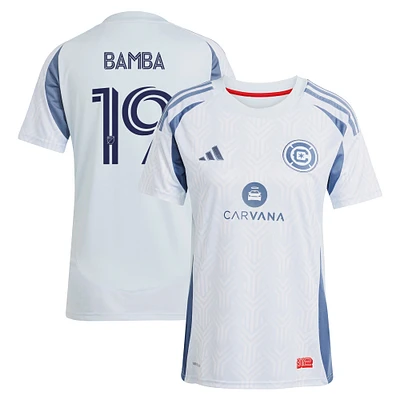 Women's adidas Jonathan Bamba Light Blue Chicago Fire 2025 The Municipal Kit Replica Player Jersey