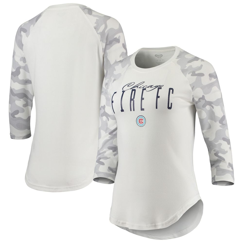 Women's Concepts Sport Cream/Gray Chicago Fire Composite 3/4-Sleeve Raglan Top