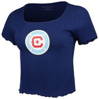 Women's Navy Chicago Fire Baby Rib T-Shirt