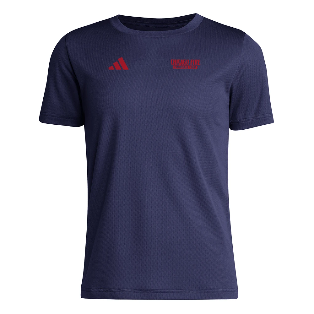 Youth adidas  Navy Chicago Fire AEROREADY Local Wrap T-Shirt